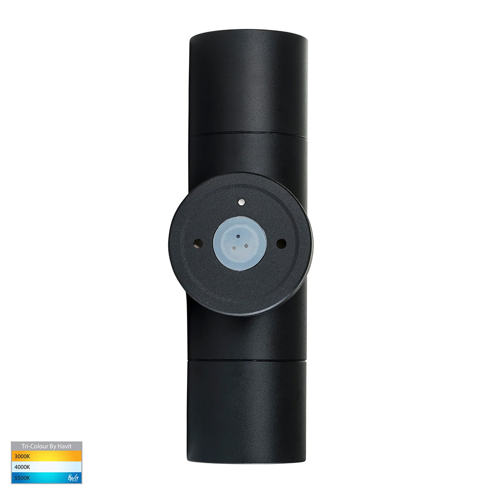 Tivah 2 x 9in1 240V GU10 LED Up / Down Wall Light Matt Black - HV1025T