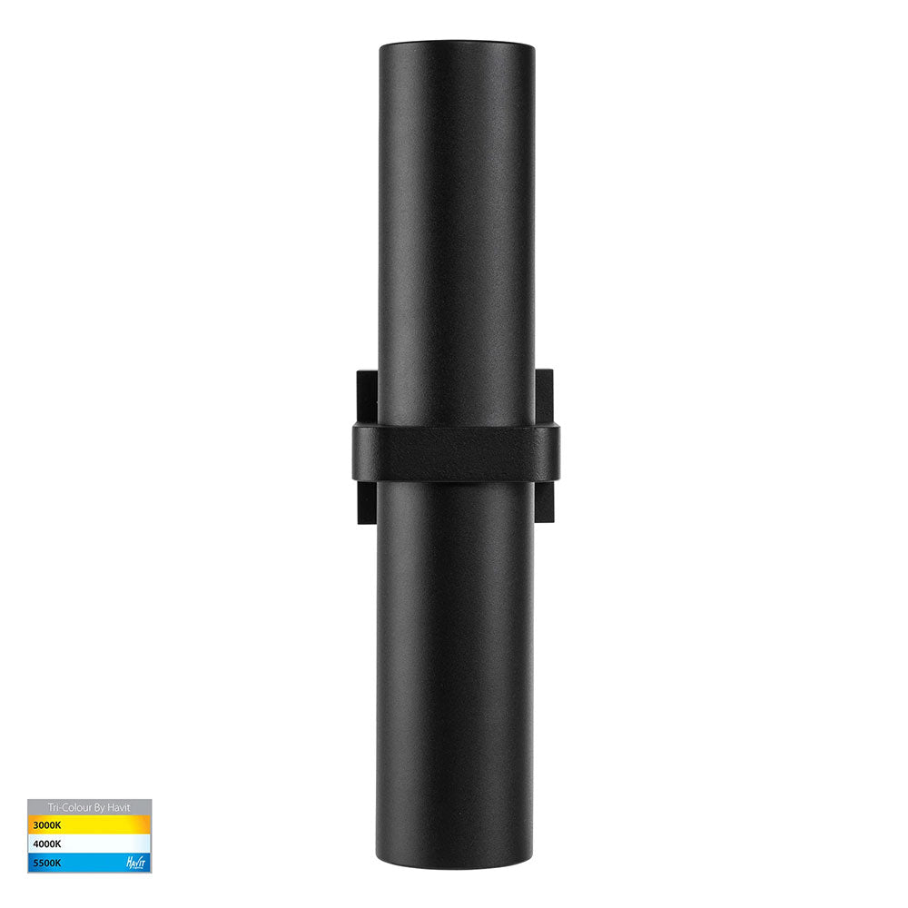 Luz 2 x 9in1 CCT 240V GU10 LED Up / Down Wall Light Black - HV10291T