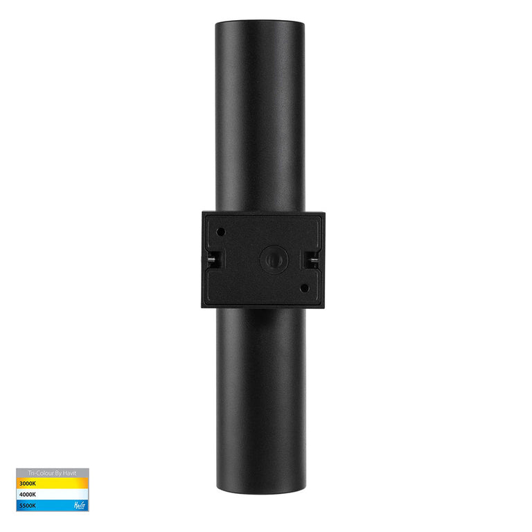 Luz 2 x 9in1 CCT 240V GU10 LED Up / Down Wall Light Black - HV10291T