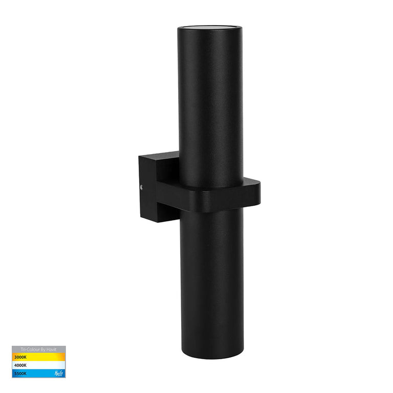 Luz 2 x 9in1 CCT 240V GU10 LED Up / Down Wall Light Black - HV10291T
