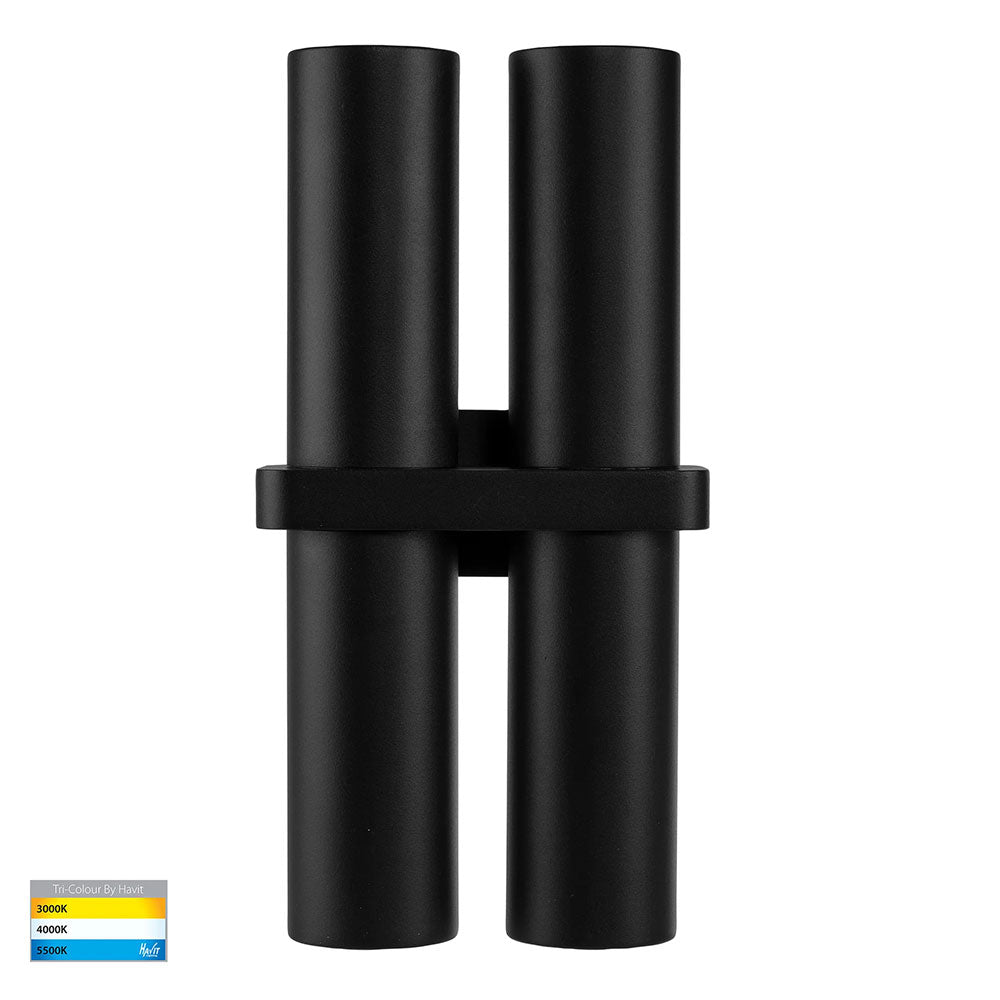 Luz 4 x 9in1 CCT 240V GU10 LED Up / Down Wall Light Black - HV10292T