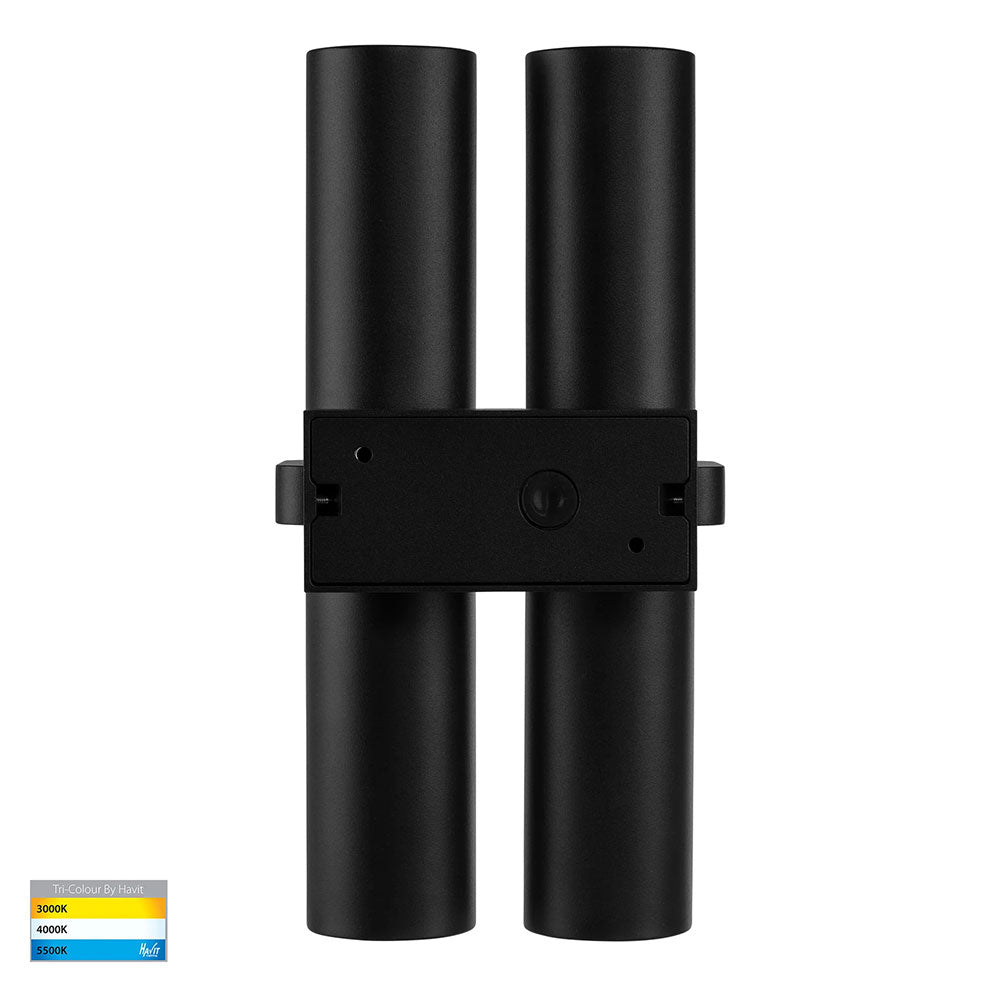 Luz 4 x 9in1 CCT 240V GU10 LED Up / Down Wall Light Black - HV10292T