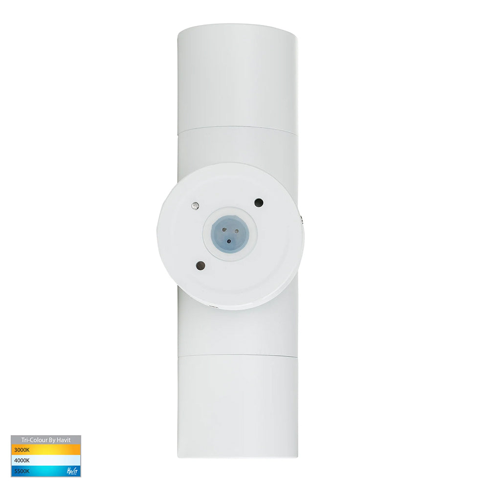 Tivah 2 x 9in1 CCT 240V GU10 LED Up / Down Wall Light Matt White - HV1035T