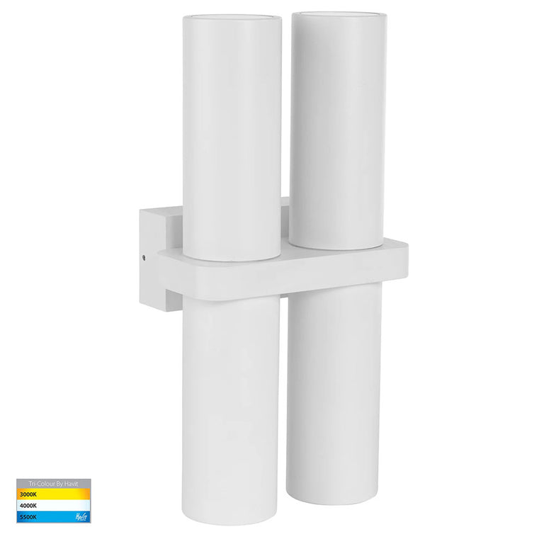 Luz 4 x 9in1 CCT 240V GU10 LED Up / Down Wall Light White - HV10392T