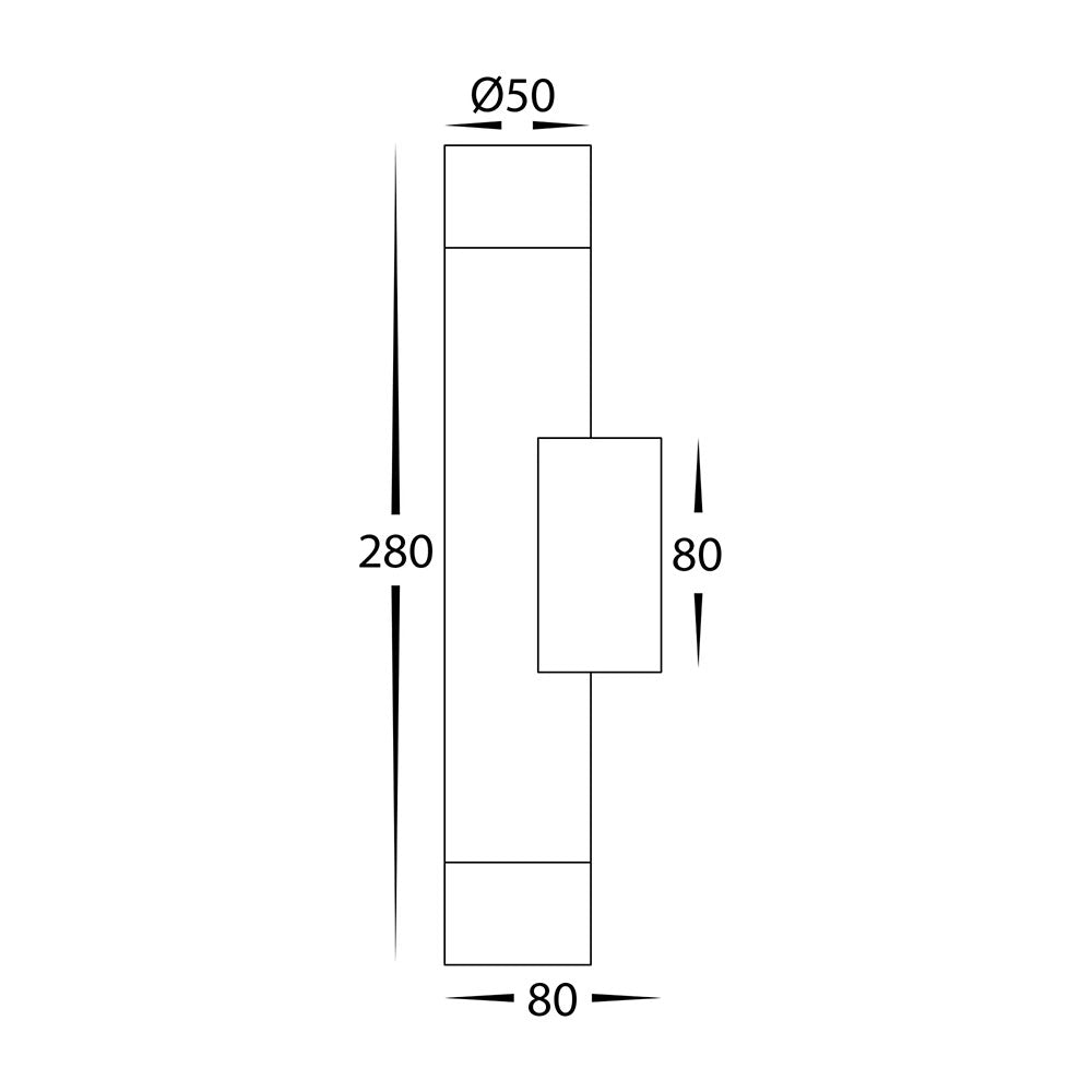 Dugo Aluminium Up & Down Wall Light White - HV10394T