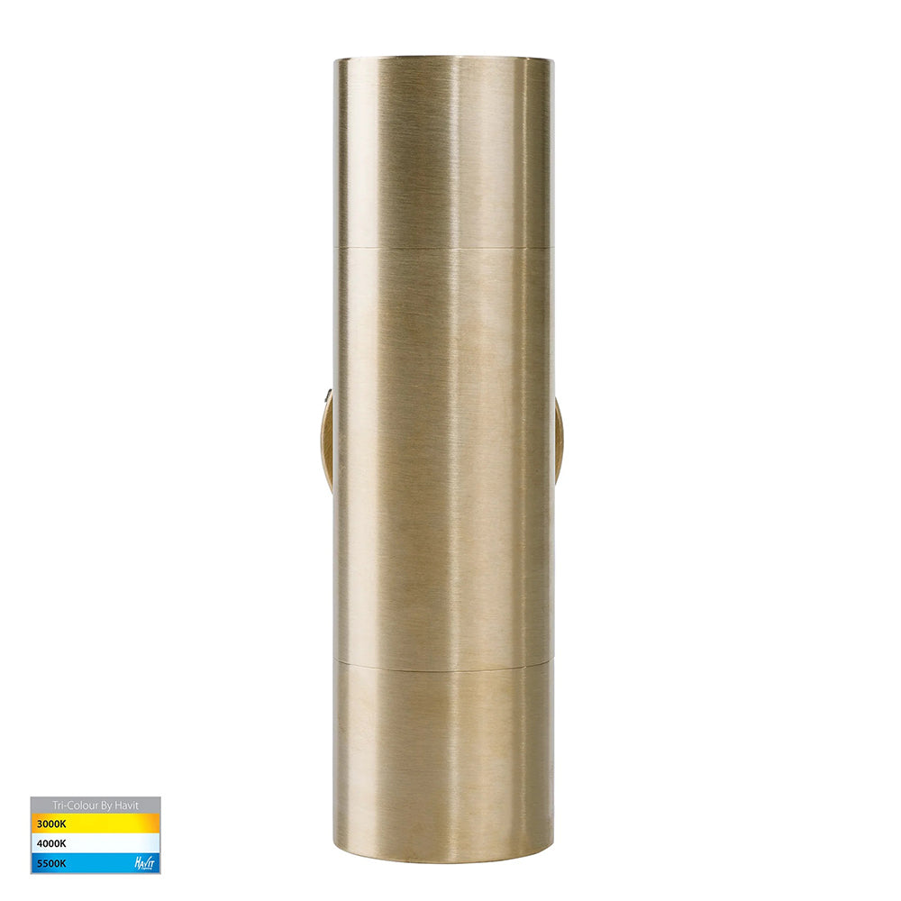 Tivah 2 x 5W CCT 12V DC MR16 LED Up / Down Wall Light Solid Brass - HV1057MR16T