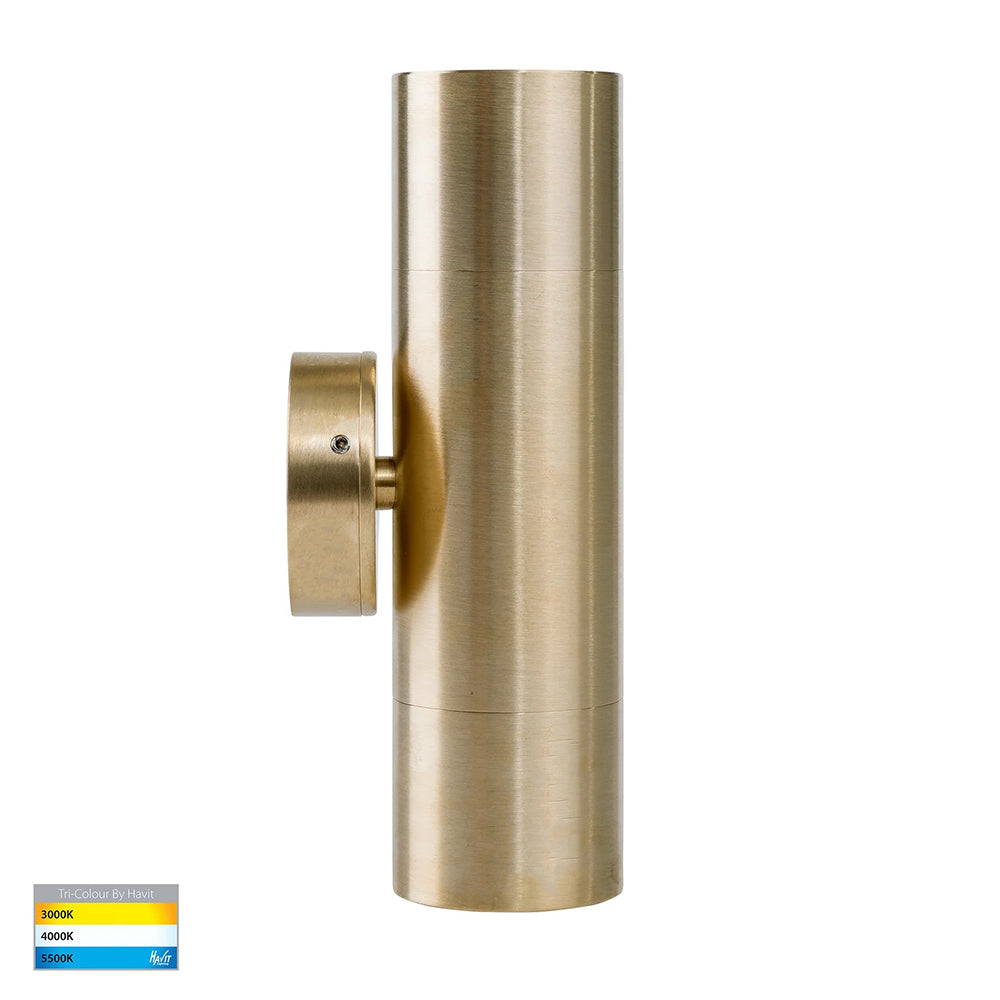 Tivah 2 x 5W CCT 12V DC MR16 LED Up / Down Wall Light Solid Brass - HV1057MR16T