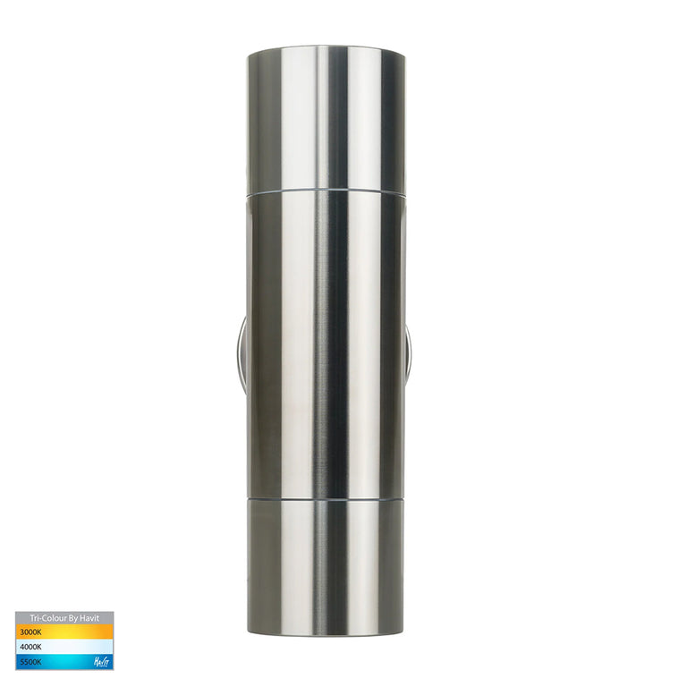 Tivah 2 x 5W CCT 12V DC MR16 LED Up / Down Wall Light Titanium Aluminium - HV1087MR16T