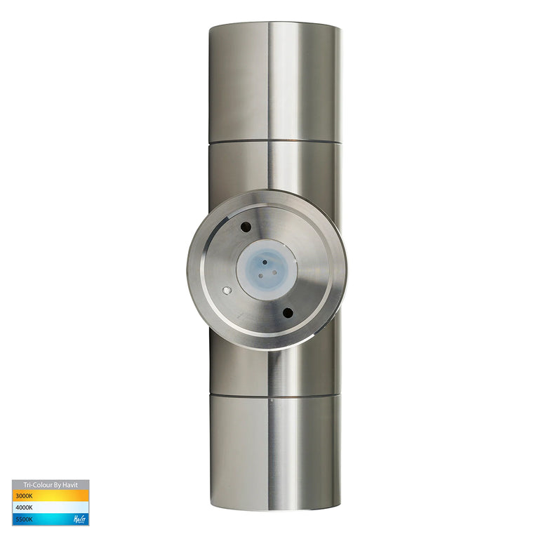 Tivah 2 x 5W CCT 12V DC MR16 LED Up / Down Wall Light Titanium Aluminium - HV1087MR16T