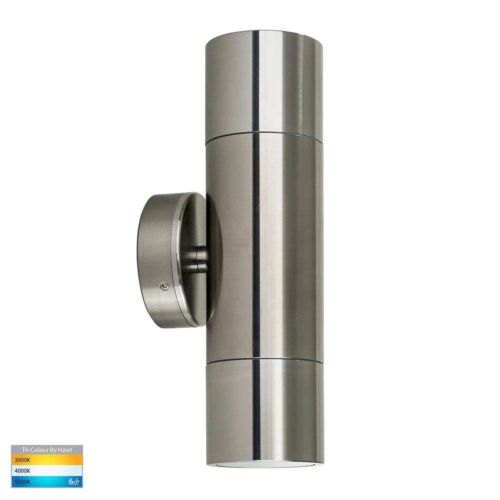 Tivah 2 x 5W CCT 12V DC MR16 LED Up / Down Wall Light Titanium Aluminium - HV1087MR16T