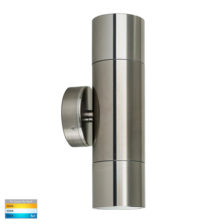 Tivah 2 x 5W CCT 12V DC MR16 LED Up / Down Wall Light Titanium Aluminium - HV1087MR16T