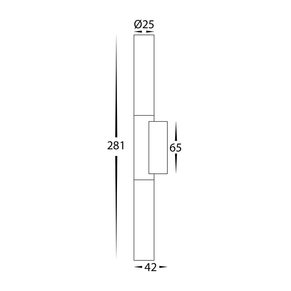 Akril Aluminium 2 Light LED Wall Light Black - HV10922T-BLK