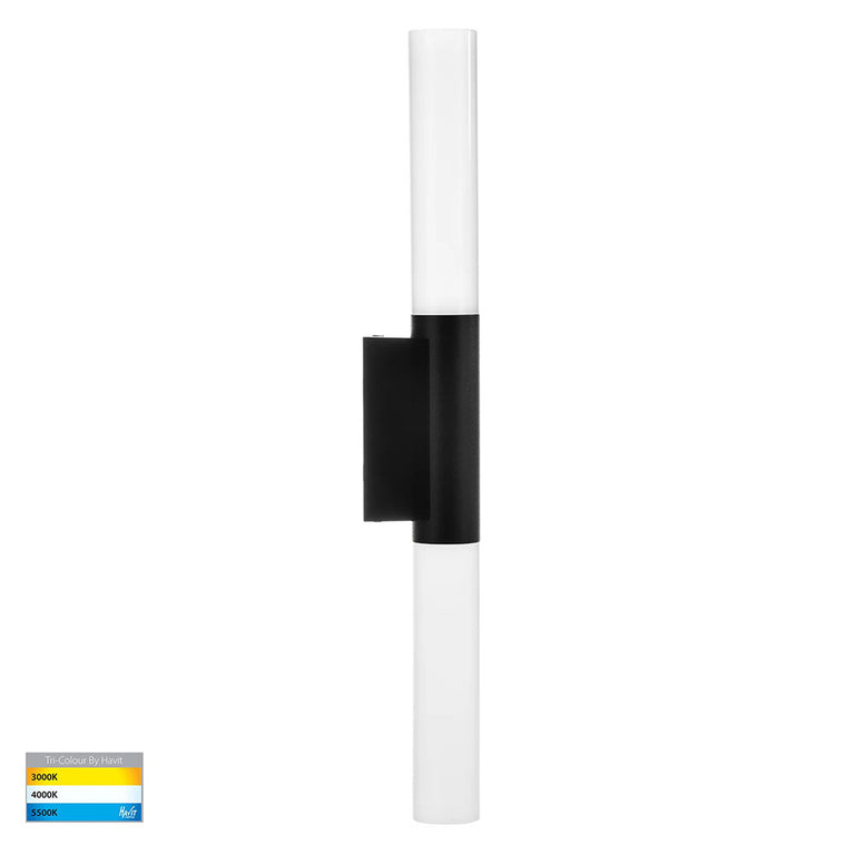 Akril Aluminium 2 Light LED Wall Light Black - HV10922T-BLK