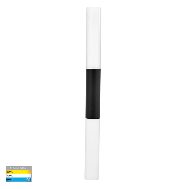 Akril Aluminium 2 Light LED Wall Light Black - HV10922T-BLK