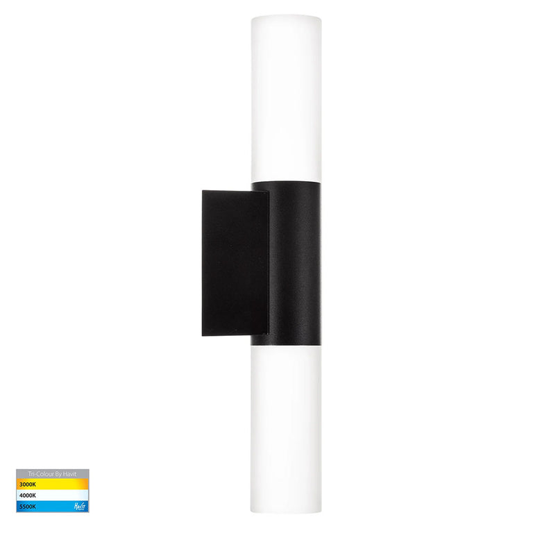 Akril Aluminium 2 Light LED Wall Light Black - HV10932T-BLK