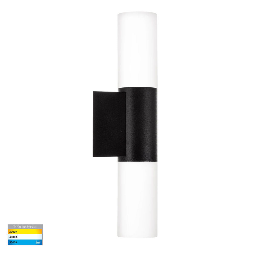 Akril Aluminium 2 Light LED Wall Light Black - HV10942T-BLK