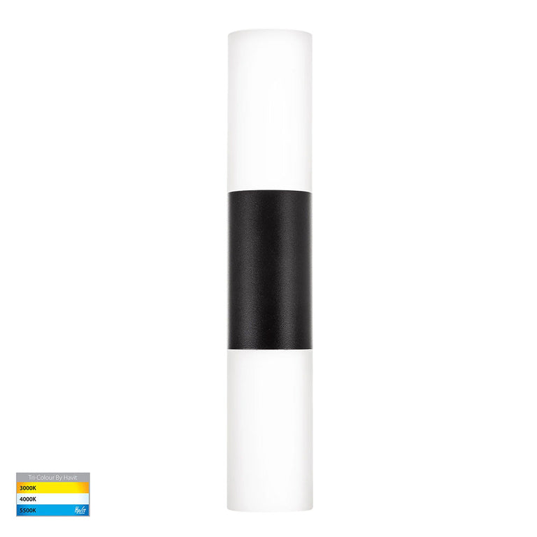 Akril Aluminium 2 Light LED Wall Light Black - HV10942T-BLK