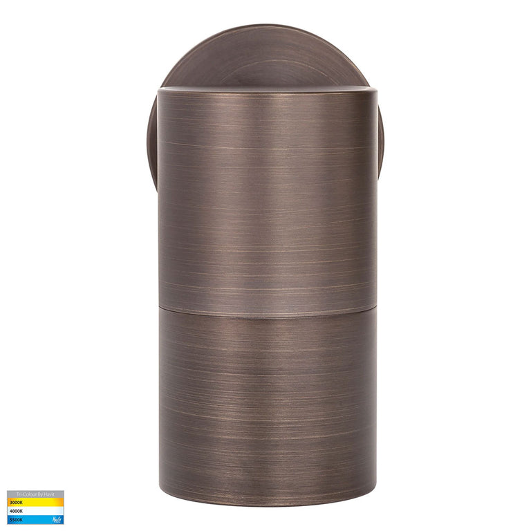 Tivah 9in1 CCT 240V GU10 LED Fixed Wall Pillar Light Antique Brass - HV1195T