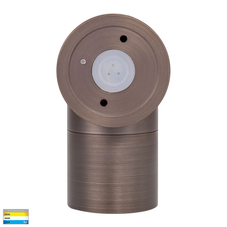 Tivah 9in1 CCT 240V GU10 LED Fixed Wall Pillar Light Antique Brass - HV1195T