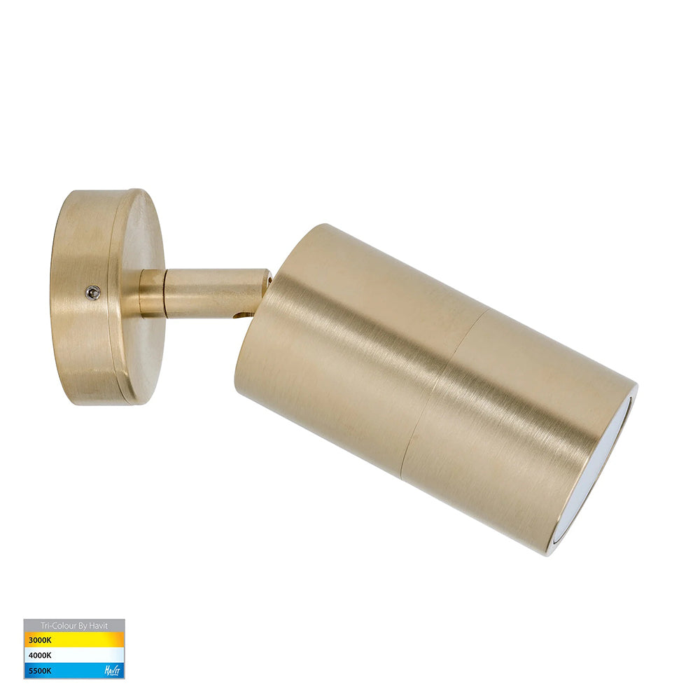 Tivah 9in1 CCT 240V GU10 LED Adjustable Wall Light Solid Brass - HV1255T