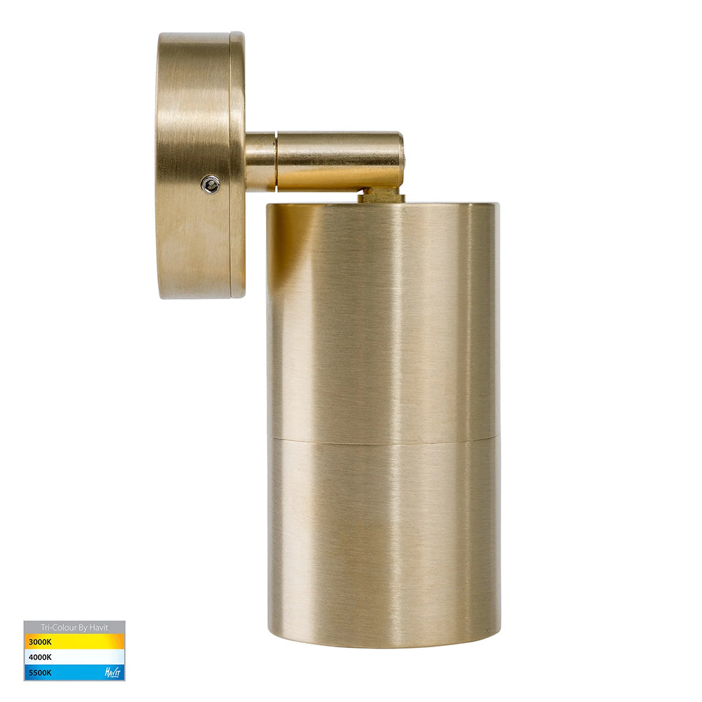 Tivah 9in1 CCT 240V GU10 LED Adjustable Wall Light Solid Brass - HV1255T