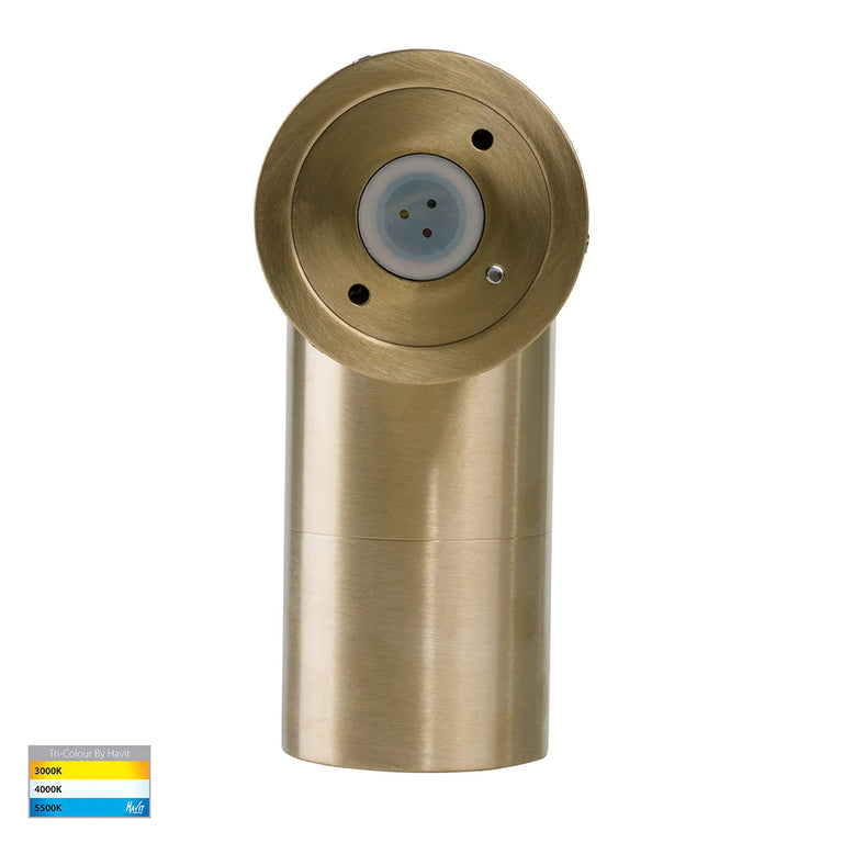 Tivah 5W CCT 240V GU10 LED Adjustable Wall Light Solid Brass - HV1257GU10T