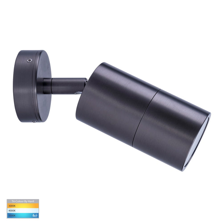 Tivah 5W CCT 240V GU10 LED Adjustable Wall Light Graphite - HV1277GU10T