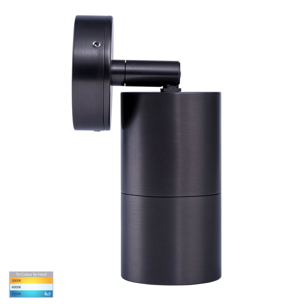 Tivah 5W CCT 240V GU10 LED Adjustable Wall Light Graphite - HV1277GU10T