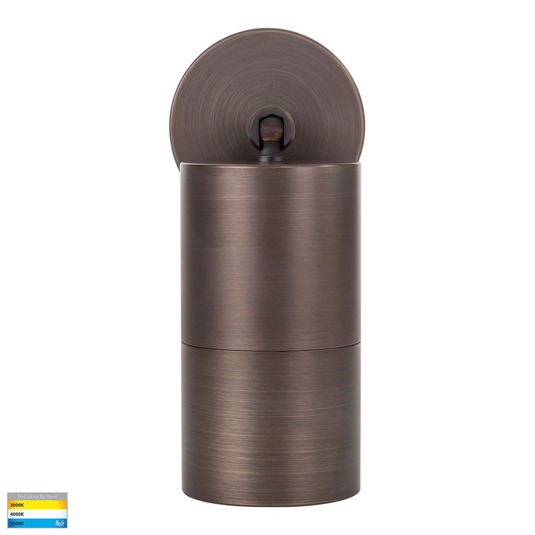 Tivah 5W CCT 240V GU10 LED Adjustable Wall Light Antique Brass - HV1297GU10T