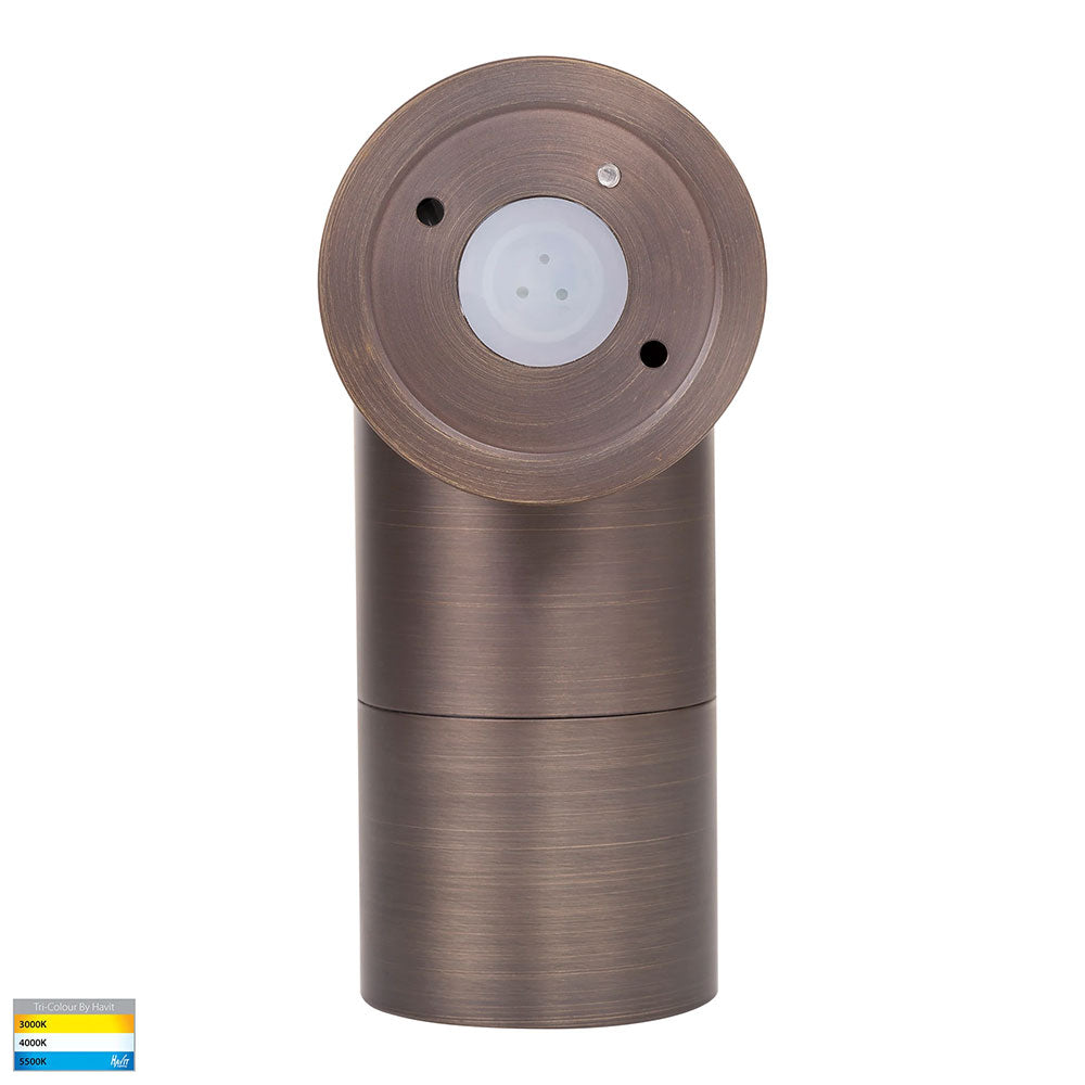 Tivah 5W CCT 240V GU10 LED Adjustable Wall Light Antique Brass - HV1297GU10T