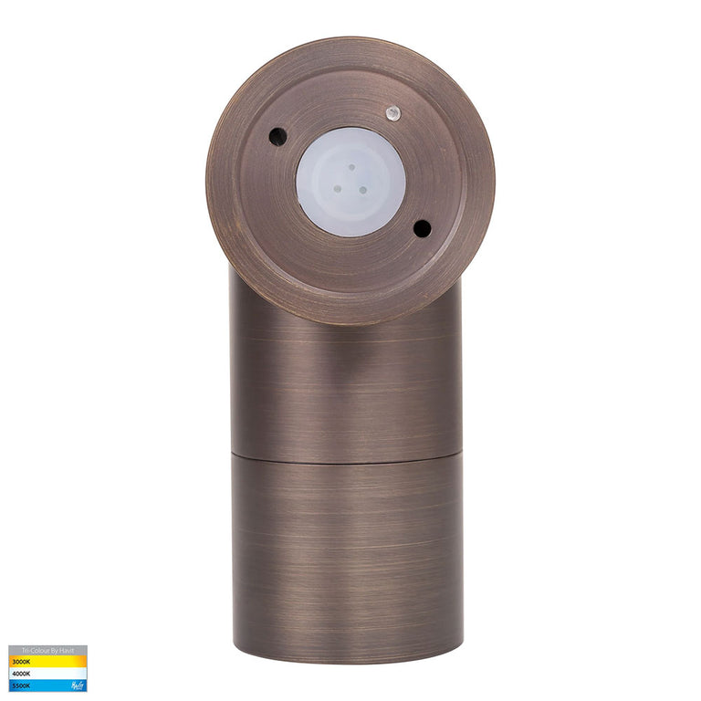 Tivah 5W CCT 240V GU10 LED Adjustable Wall Light Antique Brass - HV1297GU10T