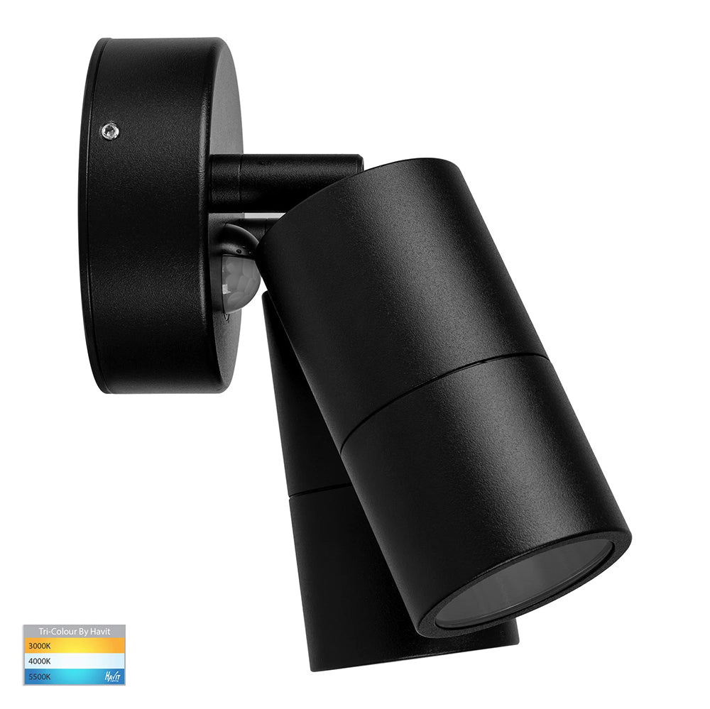 Tivah 2 x 9in1 CCT 240V GU10 LED Double Adjustable Spot Lights With Sensor Black - HV1325T-PIR