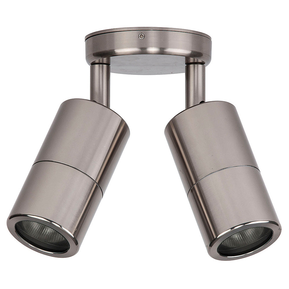 Tivah 10 Watt 240V LED Double Adjustable Wall Pillar Light Titanium Aluminium / Warm White - HV1387GU10W
