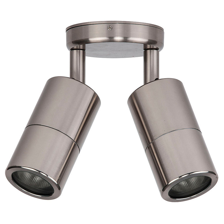 Tivah 10 Watt 240V LED Double Adjustable Wall Pillar Light Titanium Aluminium / Warm White - HV1387GU10W