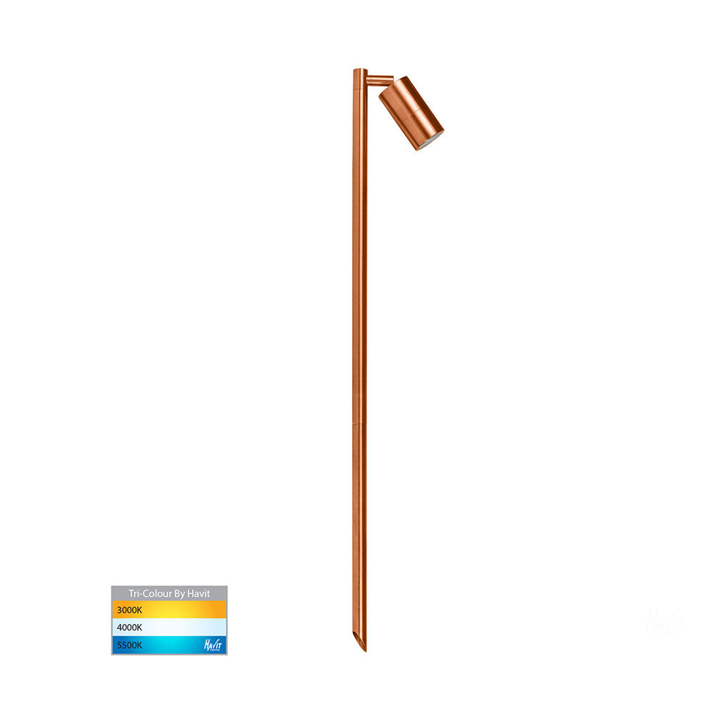 Tivah 5W CCT 12V DC MR16 LED Single Adjustable Spike Light Solid Copper - HV1403T-CP