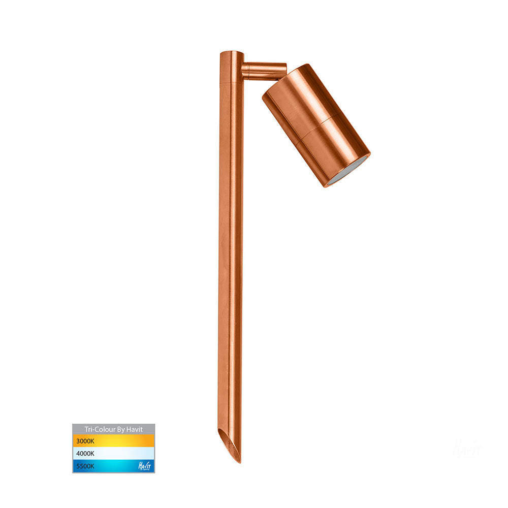 Tivah 5W CCT 12V DC MR16 LED Single Adjustable Path Light Solid Copper - HV1413T