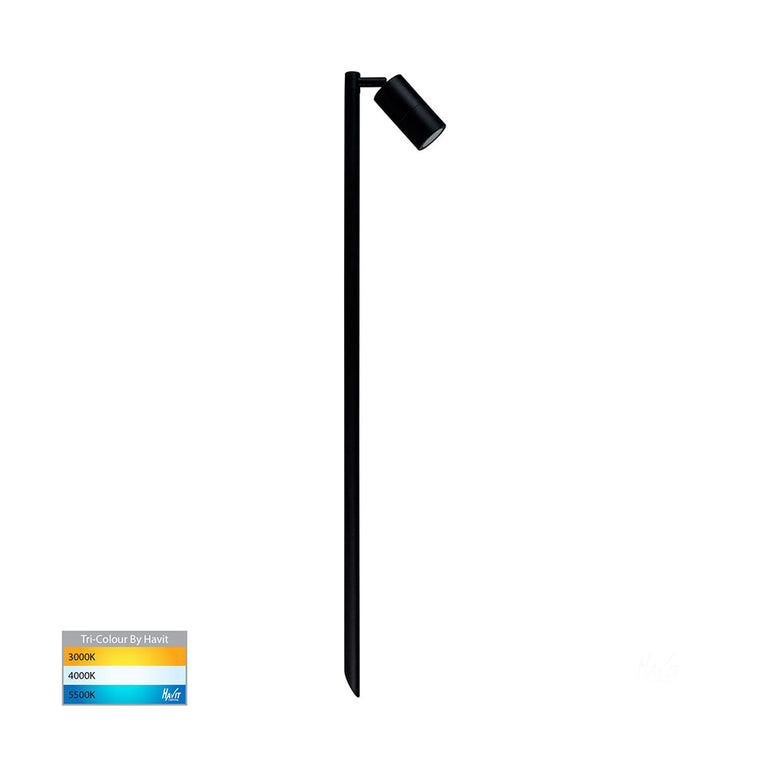 Tivah 5W CCT 12V DC MR16 LED Single Adjustable Spike Light Black - HV1423T