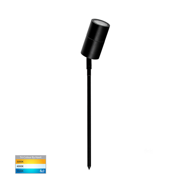 Tivah 5W CCT 12V DC  MR16 LED Adjustable Spike Light Matt Black - HV1427T