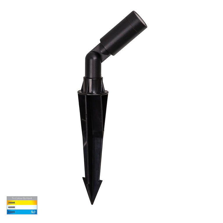 Cilindor 3W CCT 12V DC LED Spike Light Black - HV1435T-BLK