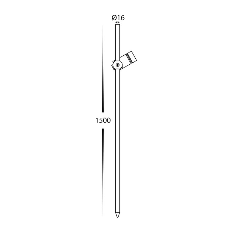 Lille Black 1.5m Post to suit HV1441T-BLK - HV1441-POST