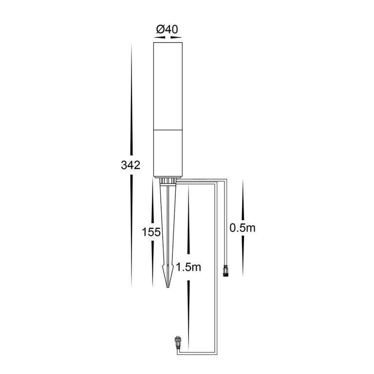 Akril Aluminium 3W CCT LED Garden Spike Light Black - HV1449CCT-BLK-24V
