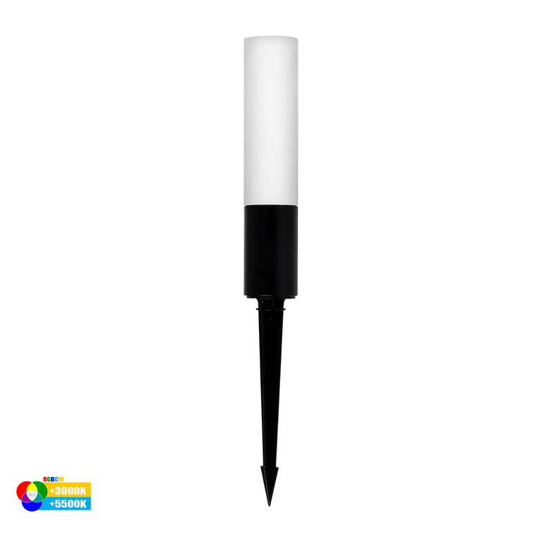 Akril Aluminium RGBCW LED Garden Spike Light Black - HV1449RGBCW-BLK-24V