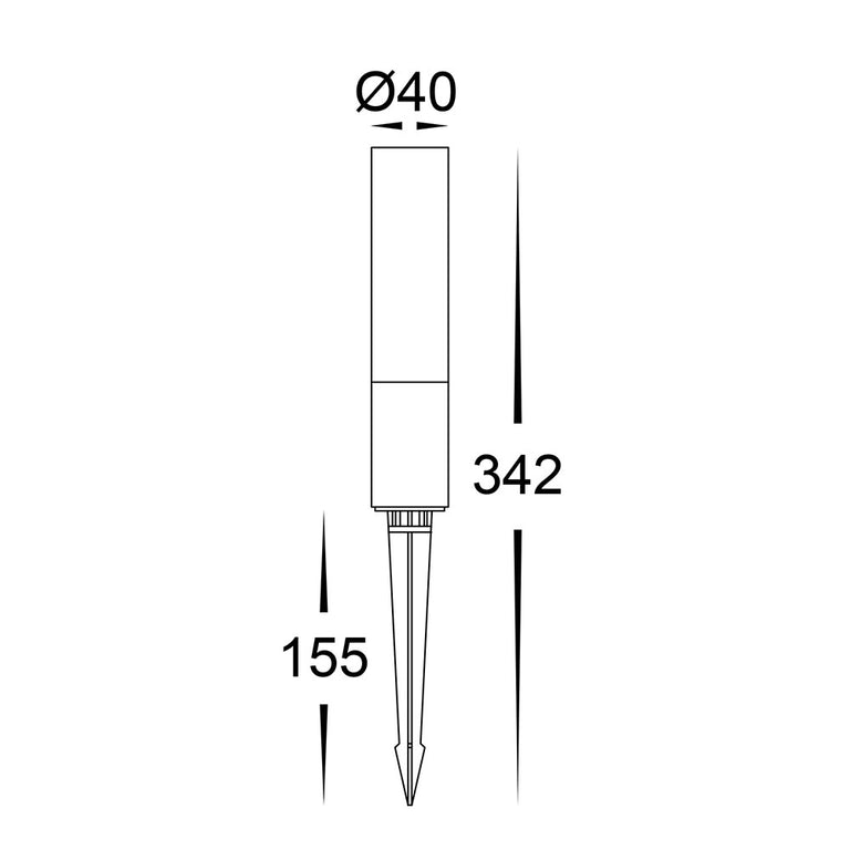 Akril Aluminium 3W LED Garden Spike Light Black - HV1449T-BLK-24V