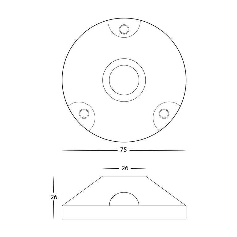 Surface Mounted Base Brass - HV145-BR-Base