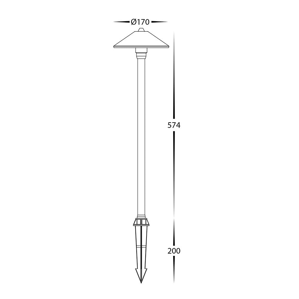Bitta 3W CCT 12V DC G5.3 LED Bollard Spike Light Antique Brass - HV1453T-AB