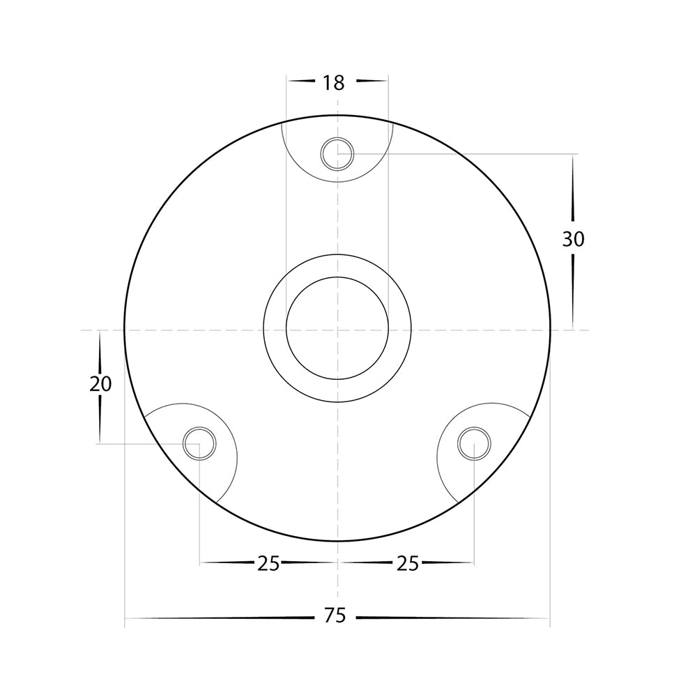 Surface Mounted Base Brass - HV145-BR-Base