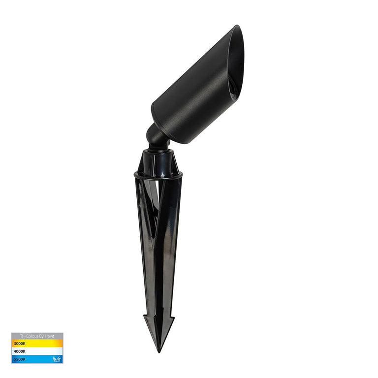 Shawl 5W CCT 12V DC MR16 LED Spike Light Black - HV1458T-BLK