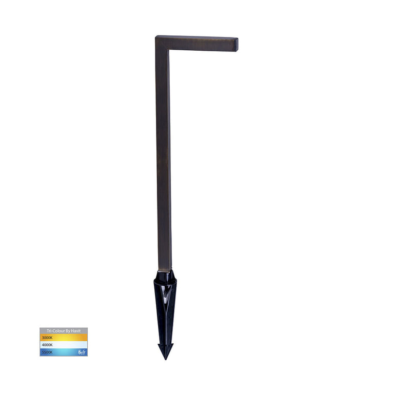 Nedia 7W CCT 12V DC LED Garden Spike Light Antique Brass - HV1459T-AB