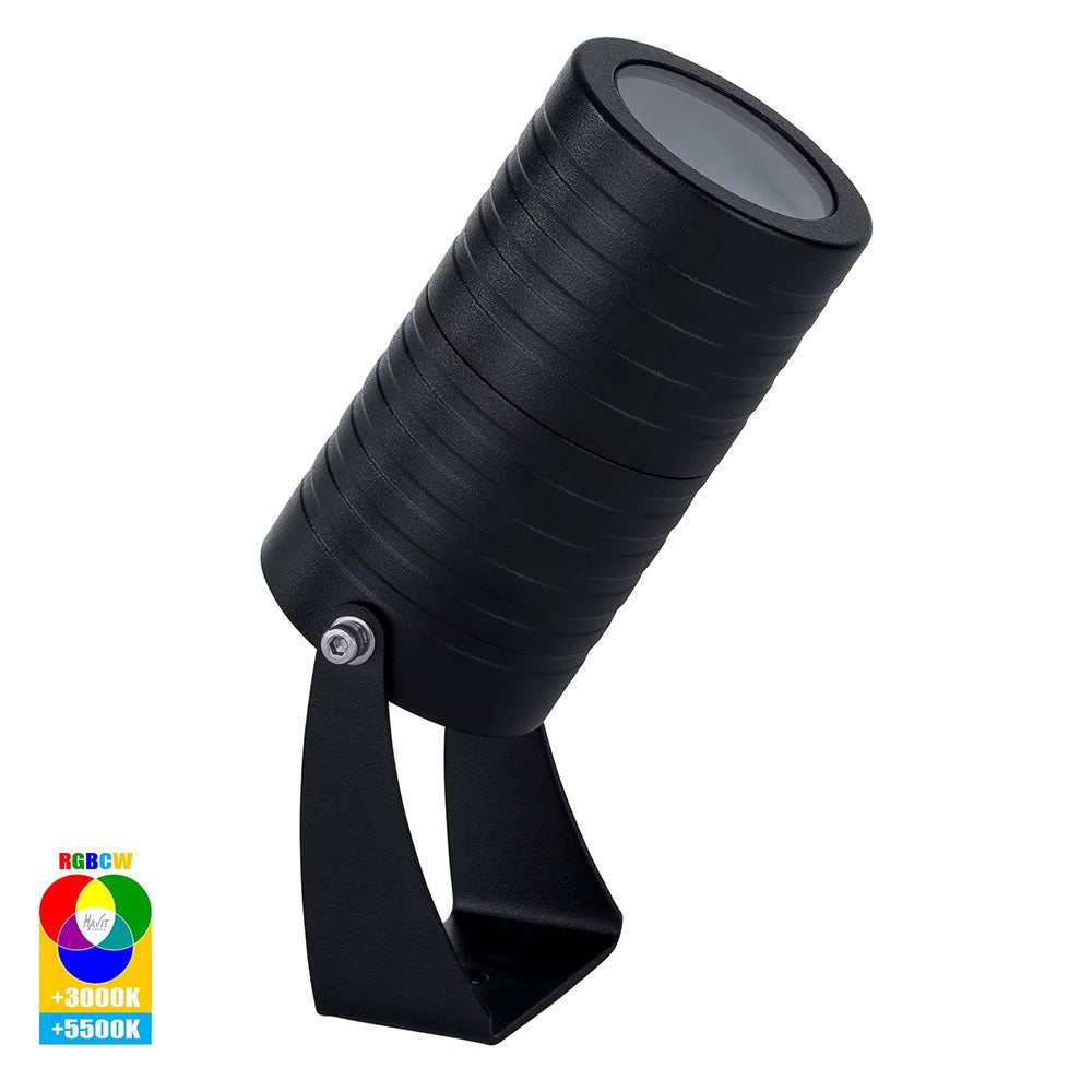 Nova 7W 12V DC LED Garden Spike Light Black - HV1462RGBCW-BLK