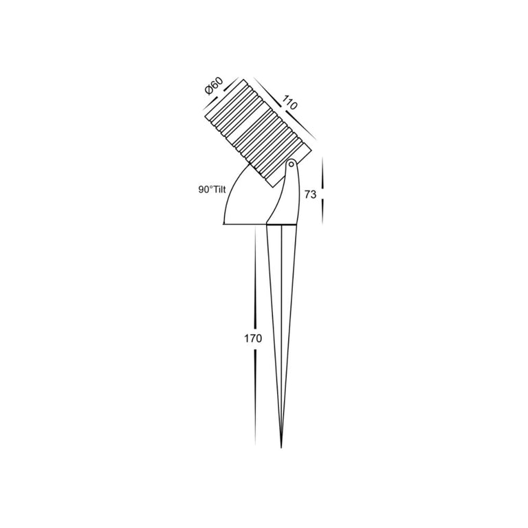 Nova 5W CCT 12V DC MR16 LED Garden Spike Light 316 Stainless Steel - HV1462T-SS316